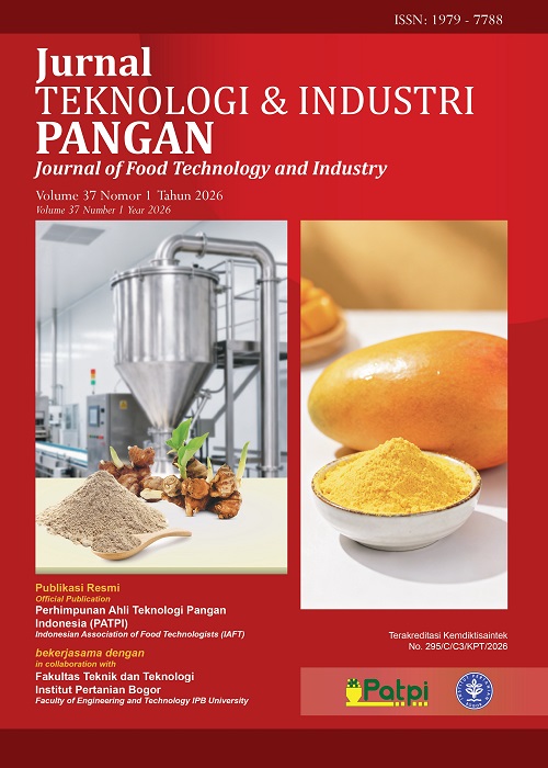 					View Vol. 37 No. 1 (2026): Jurnal Teknologi dan Industri Pangan
				
