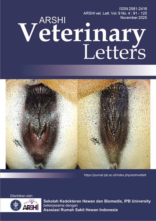 					View Vol. 9 No. 4 (2025): ARSHI Veterinary Letters - November 2025
				