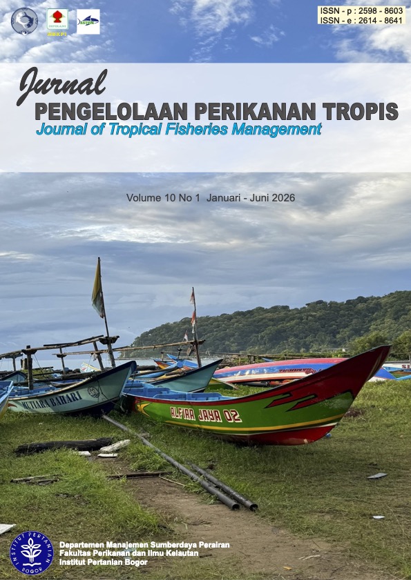 					View Vol. 10 No. 1 (2026): Jurnal Pengelolaan Perikanan Tropis (Journal Of Tropical Fisheries Management)
				
