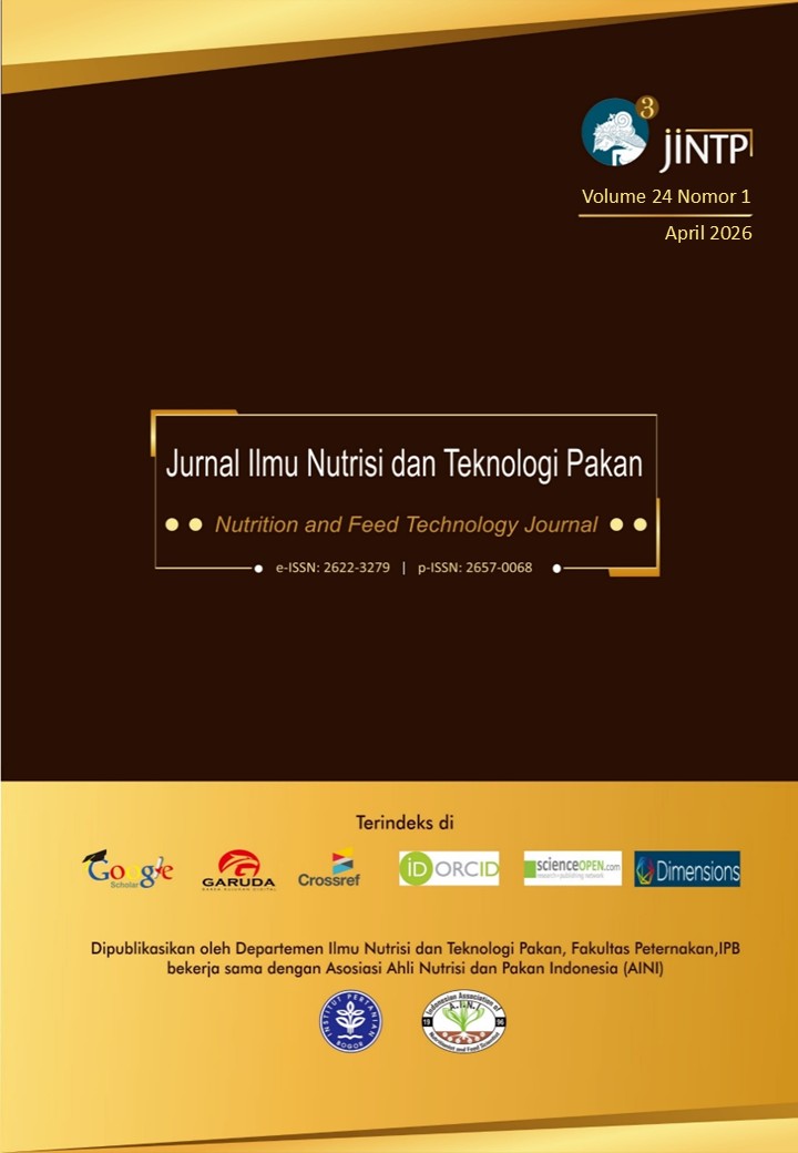 					View Vol. 24 No. 1 (2026): Jurnal Ilmu Nutrisi dan Teknologi Pakan
				