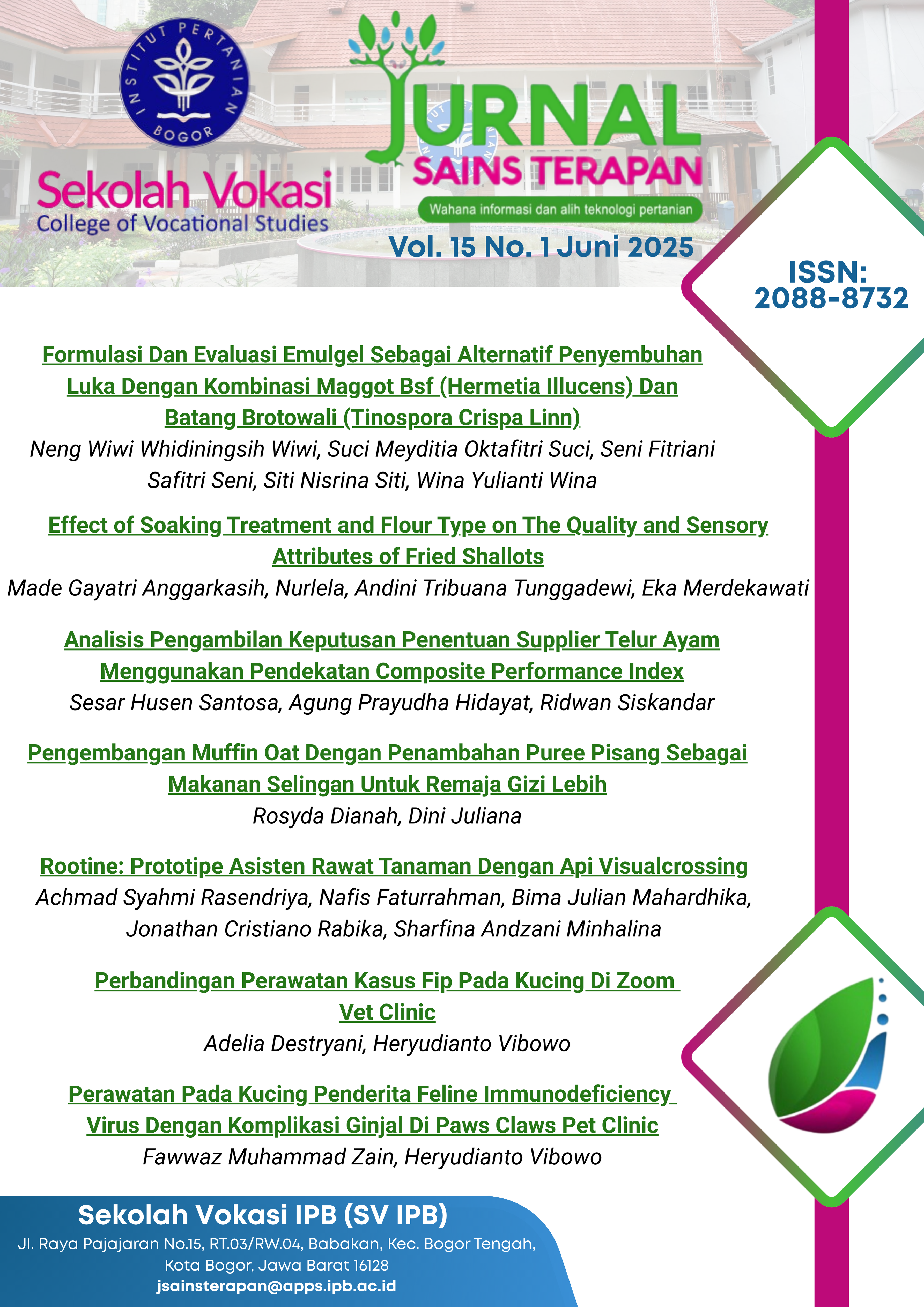 					View Vol. 15 No. 1 (2025): Jurnal Sains Terapan: Wahana Informasi dan Alih Teknologi Pertanian
				