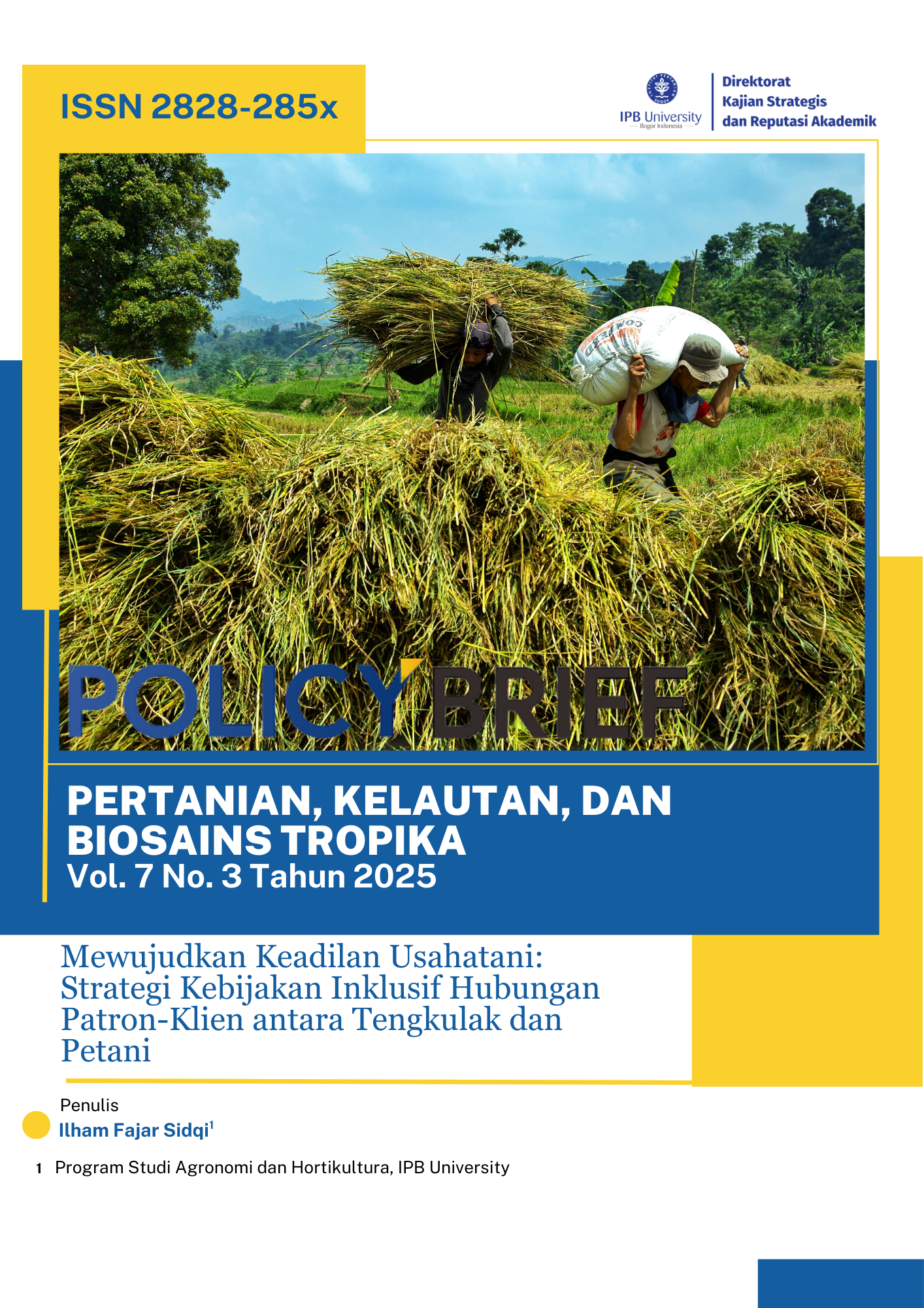 Mewujudkan Keadilan Usahatani: Strategi Kebijakan Inklusif Hubungan Patron-Klien antara Tengkulak dan Petani