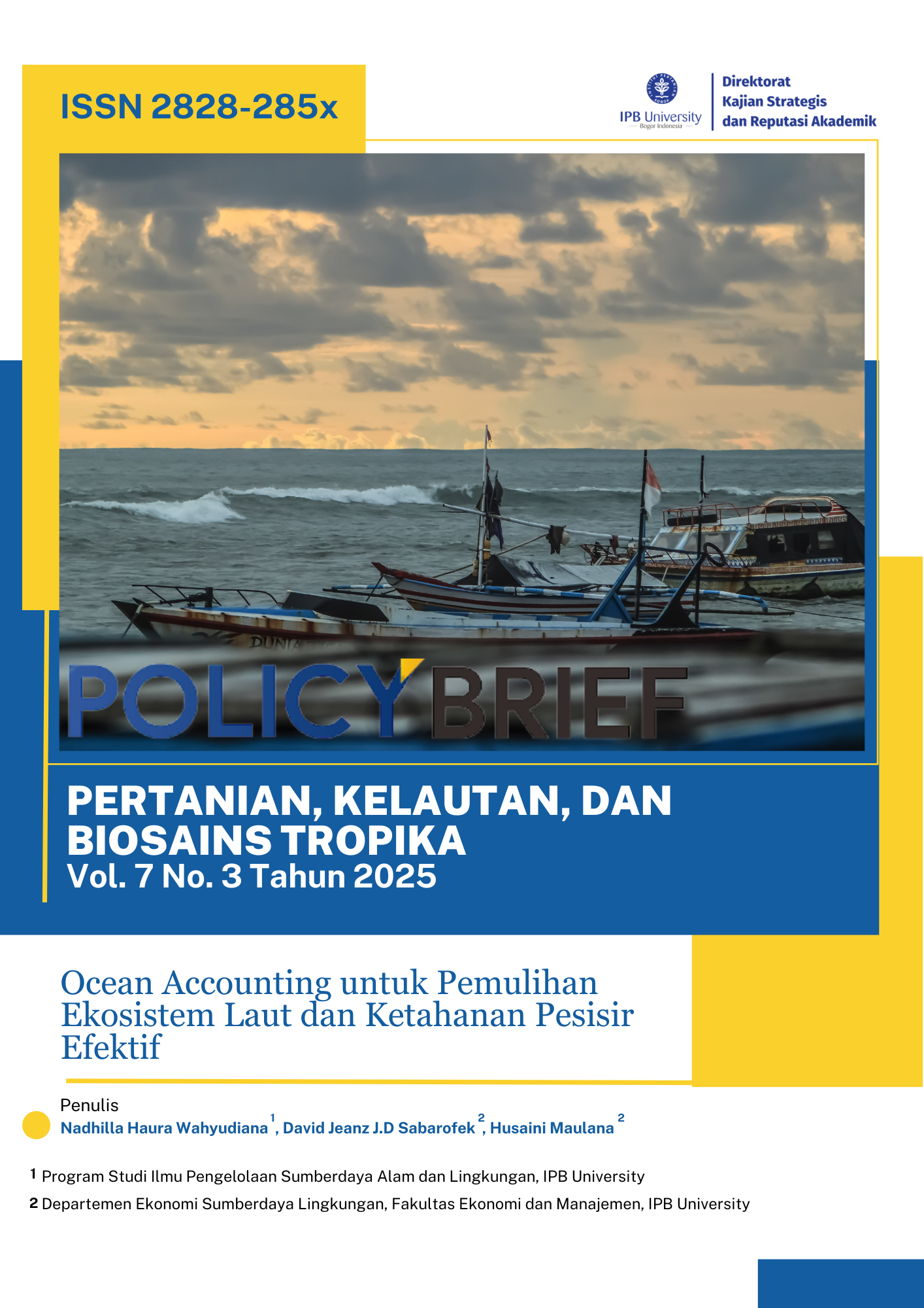 Ocean Accounting untuk Pemulihan Ekosistem Laut dan Ketahanan Pesisir Efektif
