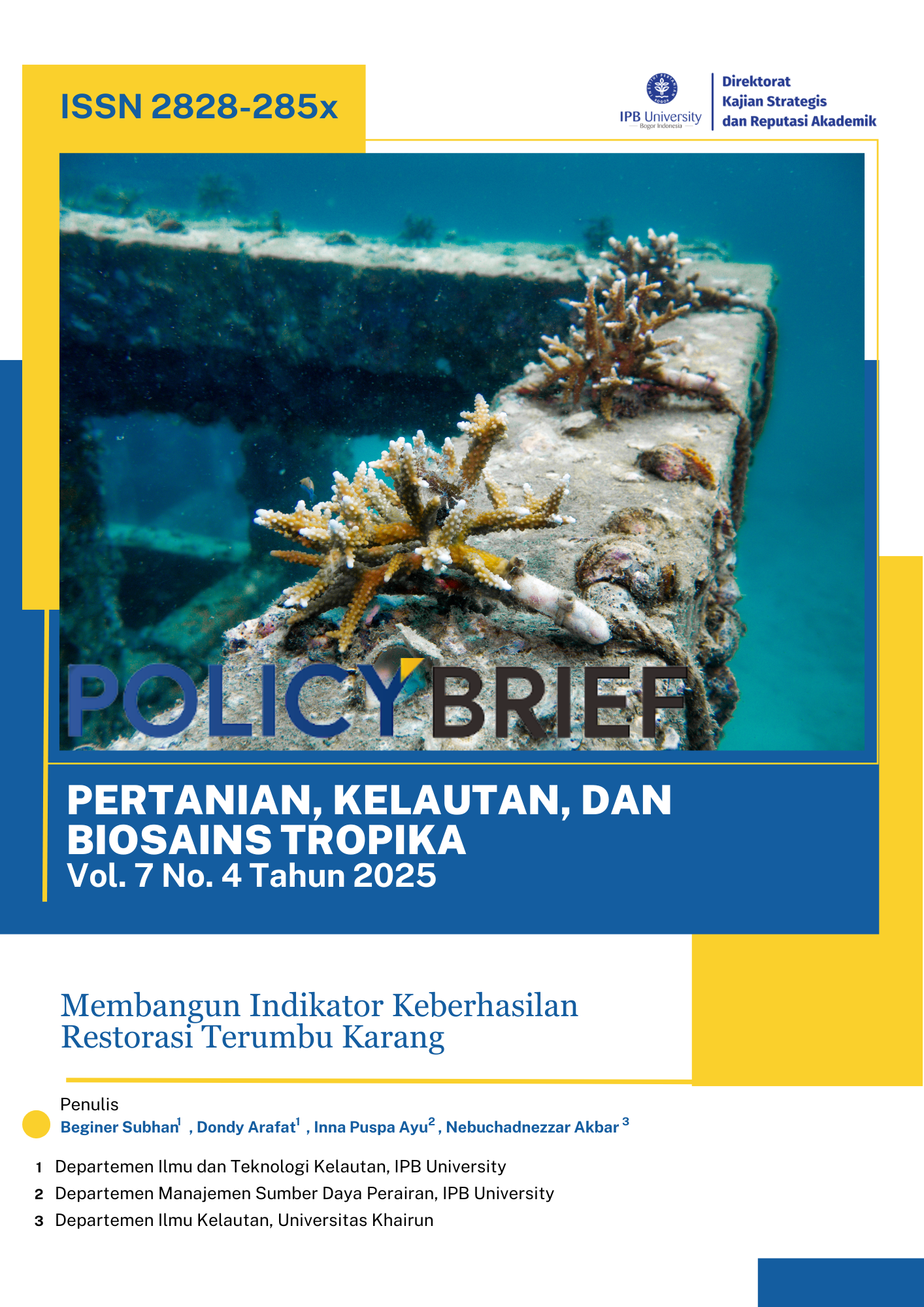 Membangun Indikator Keberhasilan Restorasi Terumbu Karang