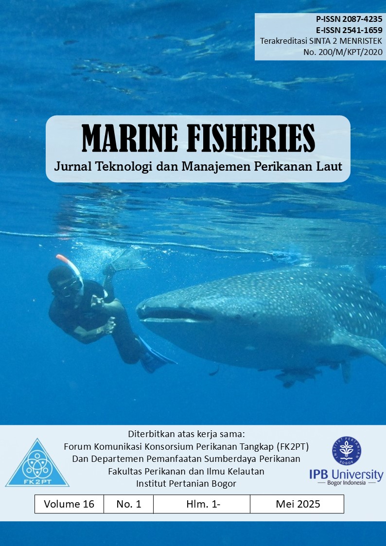 					View Vol. 16 No. 1 (2025): Marine Fisheries: Journal of Marine Fisheries Technology and Management
				