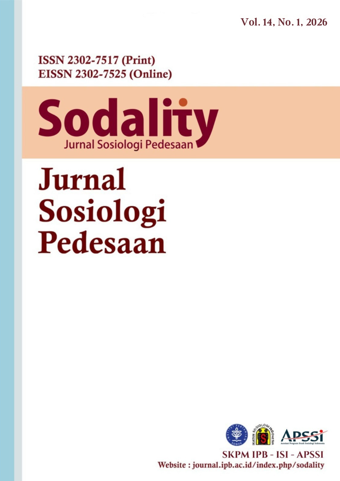 					View Vol. 14 No. 1 (2026): Sodality: Jurnal Sosiologi Pedesaan
				