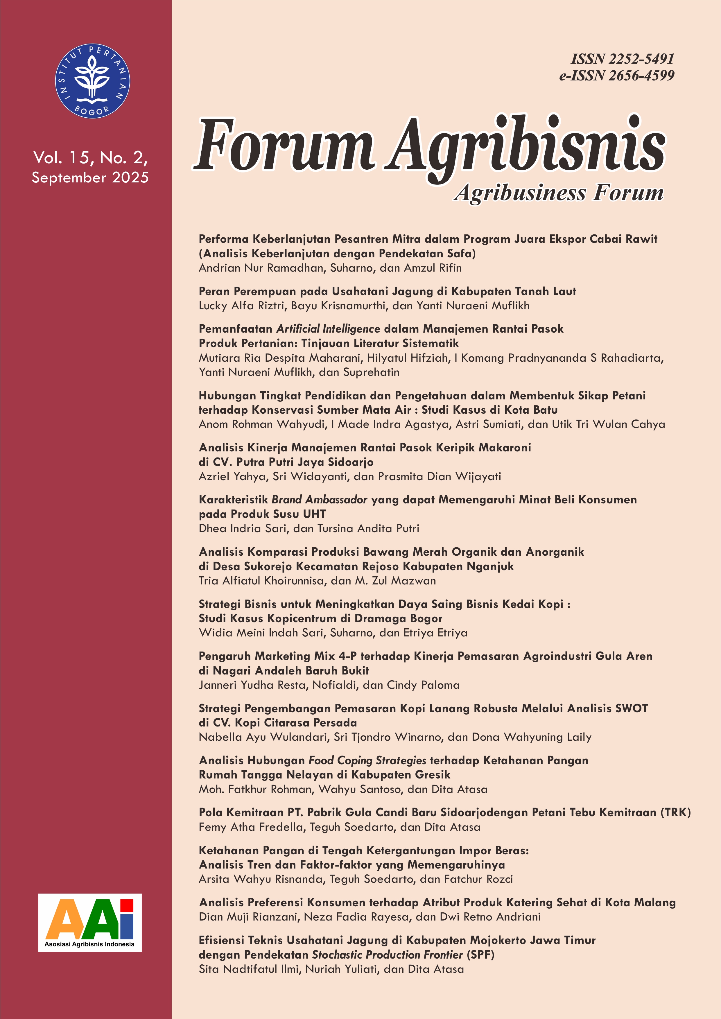                     View Vol. 15 No. 2 (2025): FA Vol `15 No 2 September 2025
                