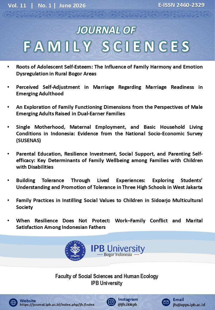 					View Vol. 11 No. 1 (2026): Journal of Family Sciences
				