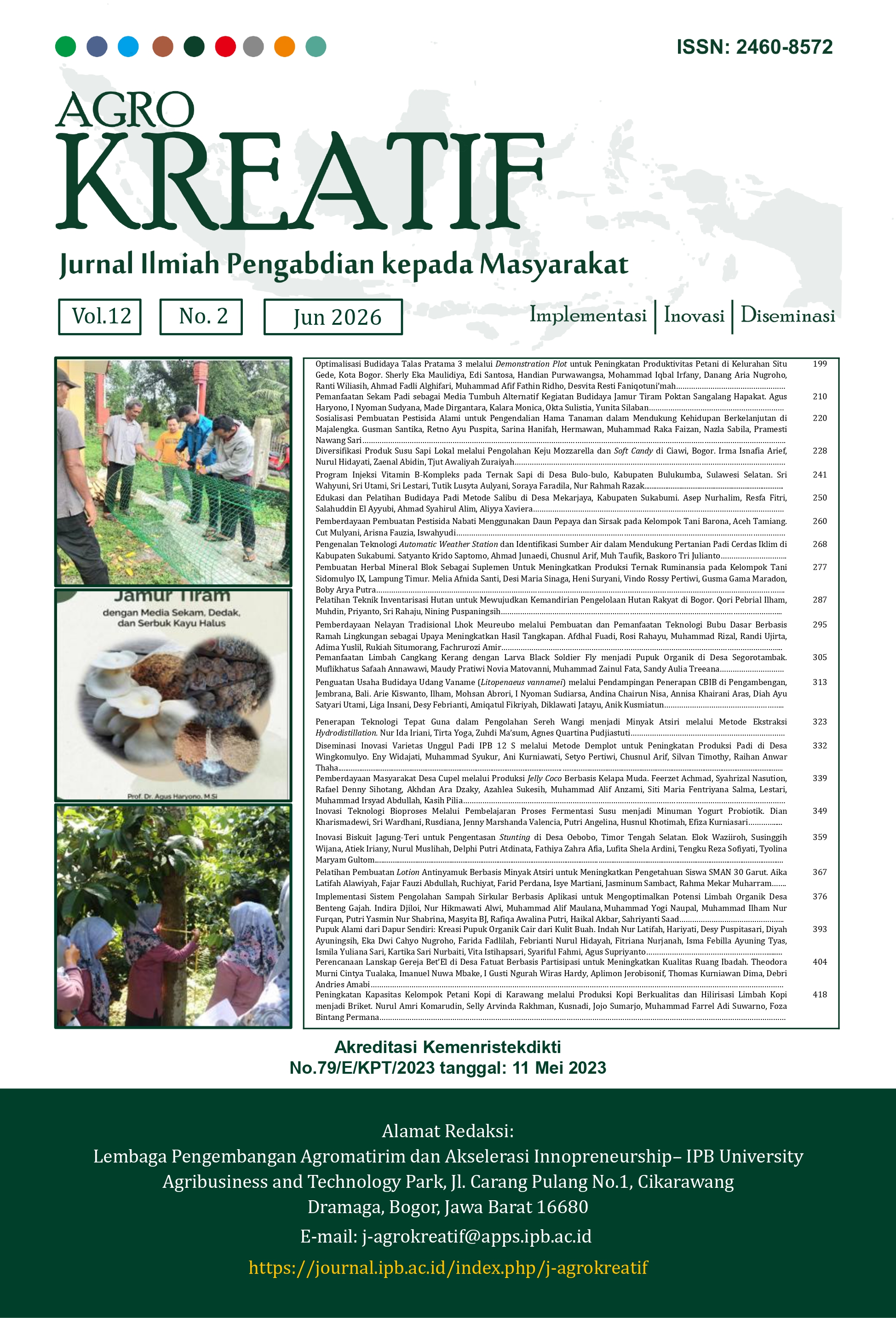					View Vol. 12 No. 2 (2026): Agrokreatif Jurnal Ilmiah Pengabdian kepada Masyarakat
				