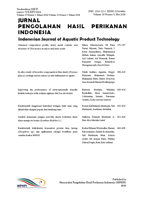 					View Vol. 29 No. 5 (2026): Jurnal Pengolahan Hasil Perikanan Indonesia 29(5)
				